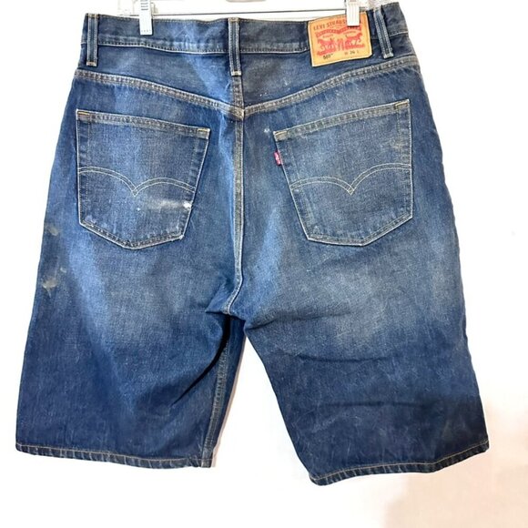 Levis 569 Denim Shorts Whiskers Vintage Men's Mans Blue Jeans Waist 36" - Picture 4 of 7
